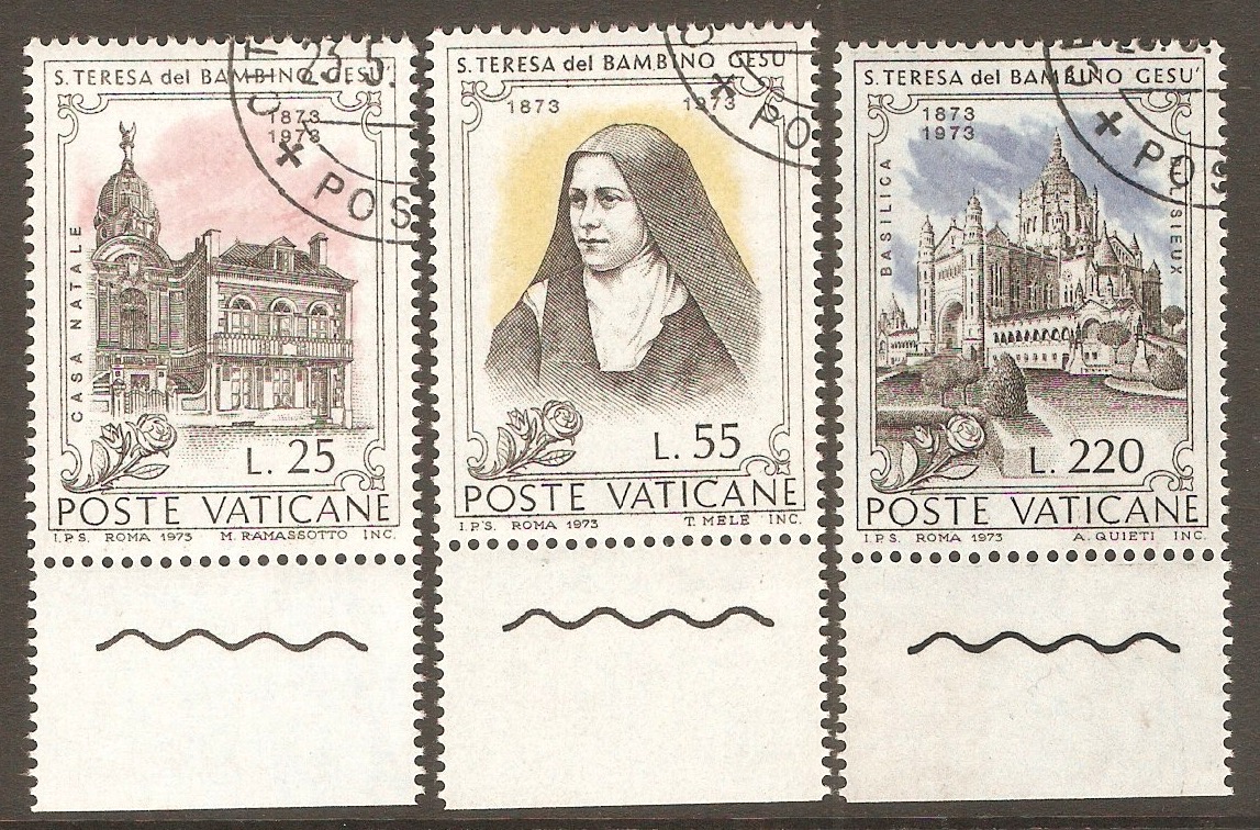 Vatican City 1973 St. Theresa of Lisieux set. SG594-SG596.